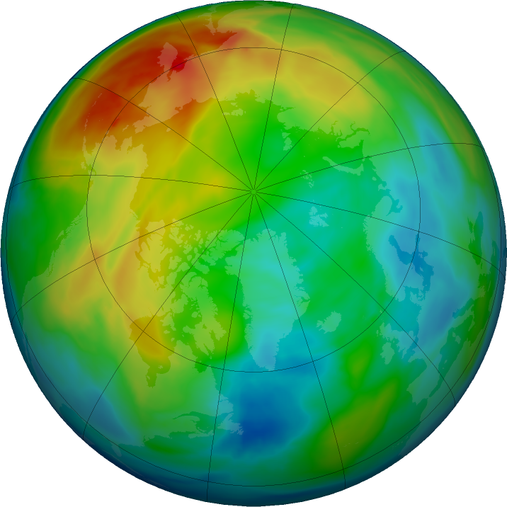 Arctic ozone map for 22 December 2020